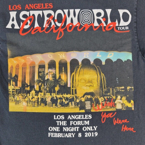 RARE 2019 Travis Scott ASTROWORLD Los Angeles The Forum Shirt Small Wish You - Picture 3 of 7
